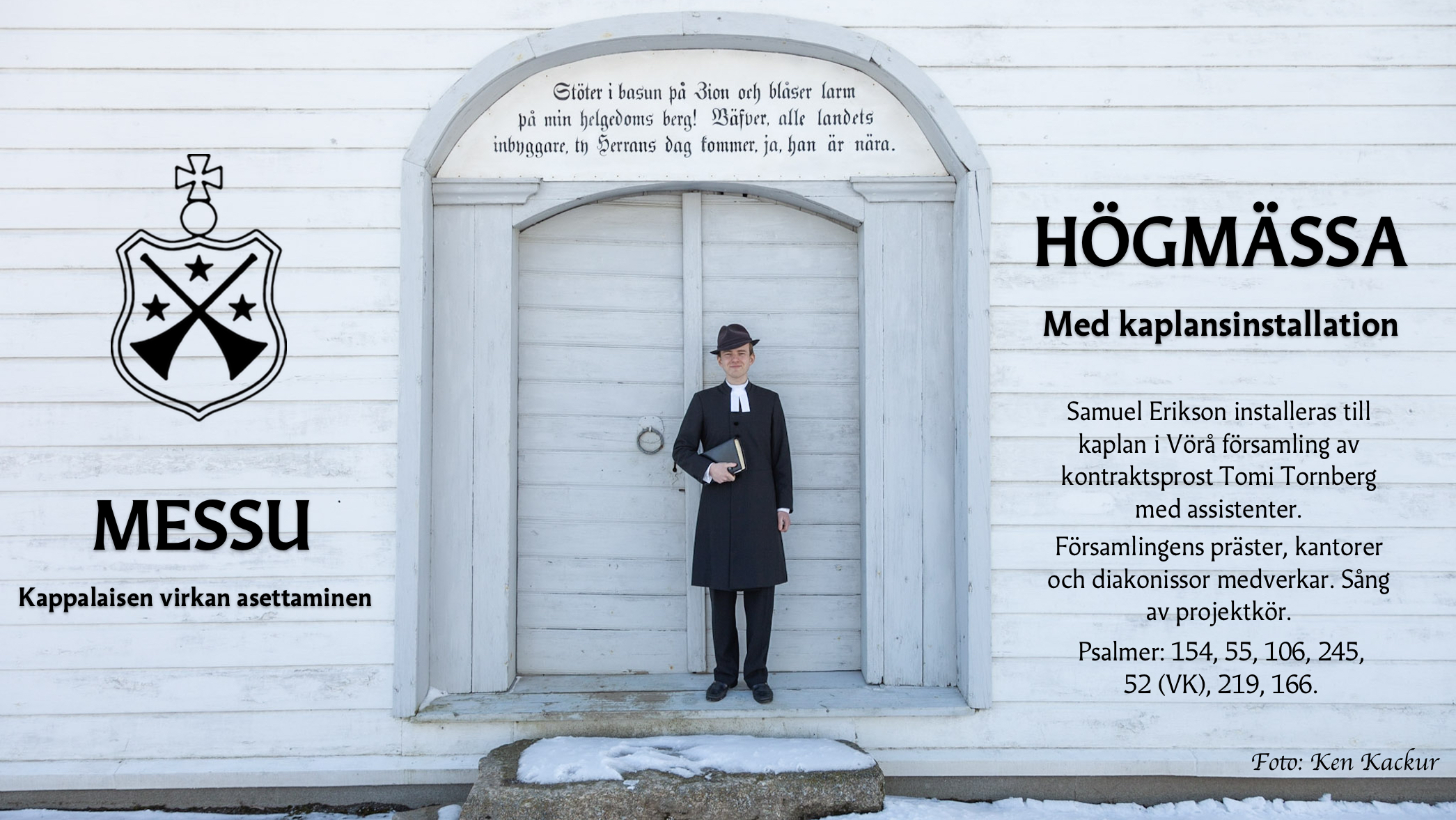 Samuel Erikson på trappan till klockstapeln